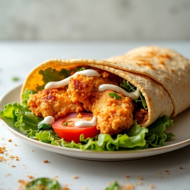 Crispy Baked Buffalo Chicken Ranch Wrap