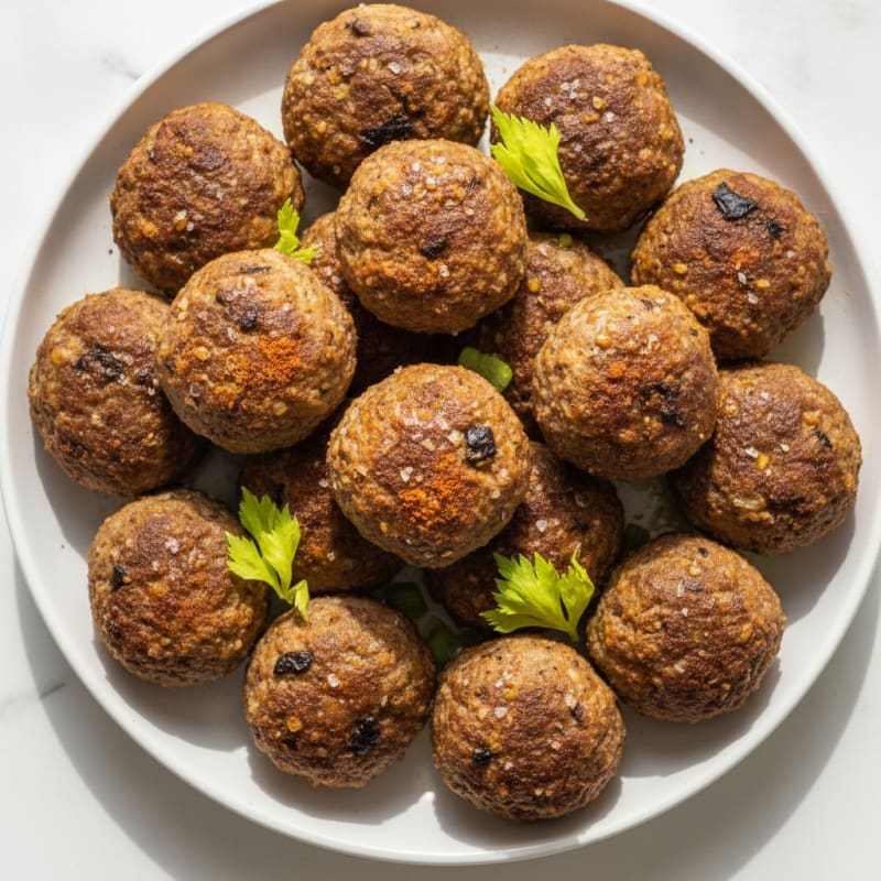 Garlic-Cumin Beef & Portobello Meatballs