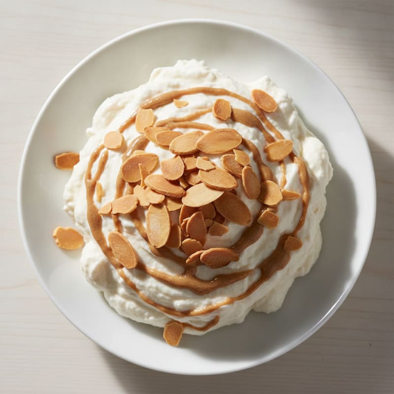 Vanilla Whey Protein Mousse with Sliced Almonds