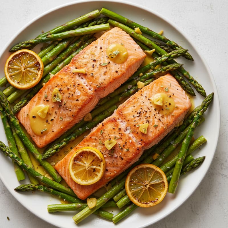 Zesty Lemon-Herb Roasted Salmon with Asparagus