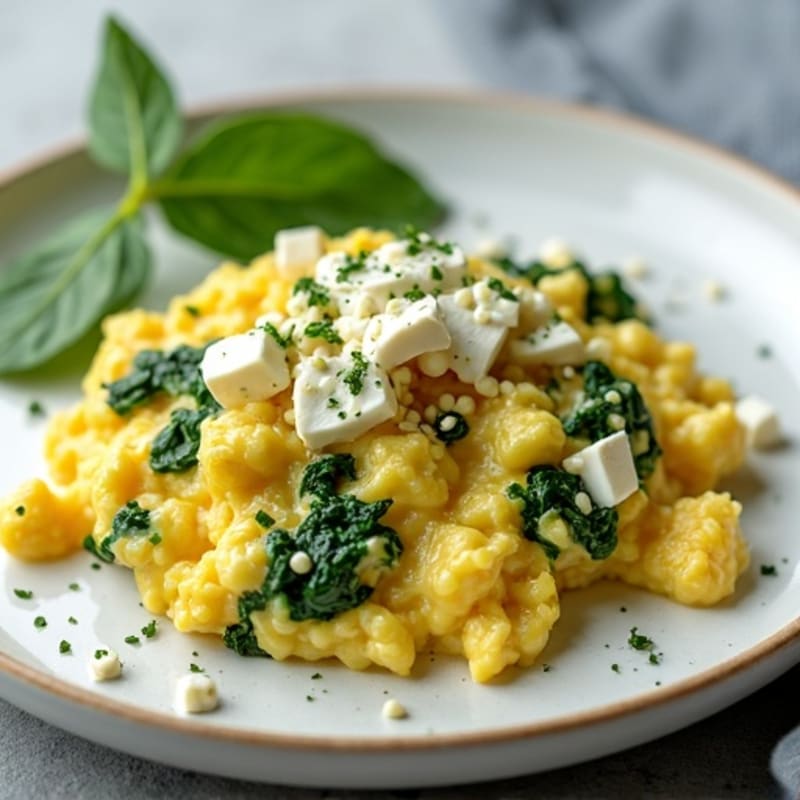 Creamy Spinach and Feta Scrambled Eggs