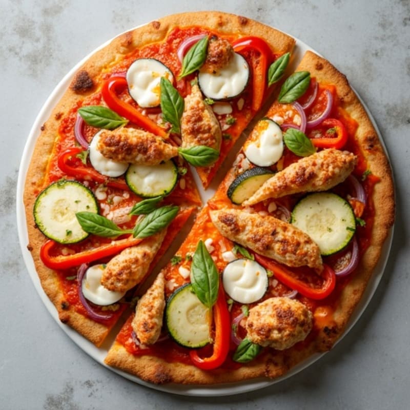 Buffalo Chicken Sheet Pan Pizza with Roasted Vegetables