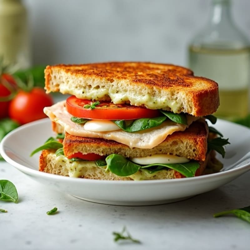 Fresh Mozzarella Pesto Grilled Sandwich