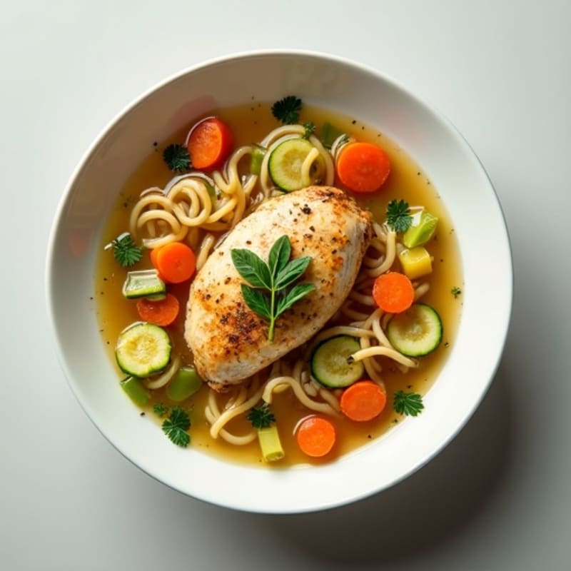 Herb-Roasted Chicken and Vegetable Noodle Soup