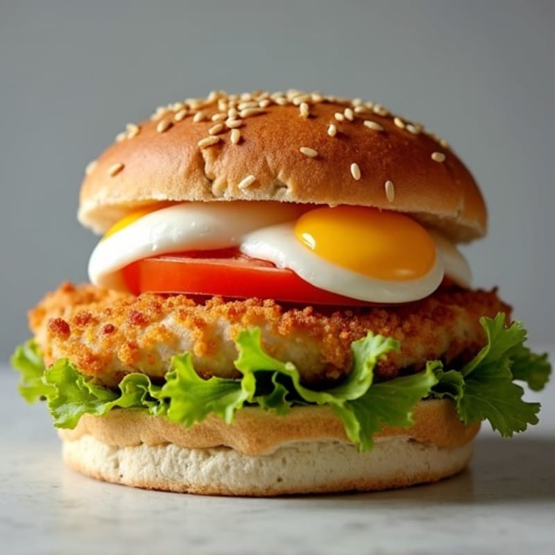 Crispy Chicken Burger with Fresh Mozzarella