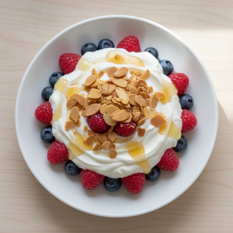 Creamy Greek Yogurt Berry Parfait with Almonds