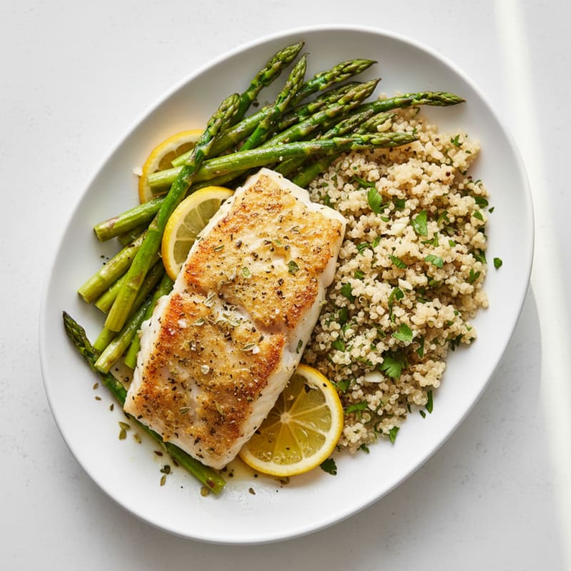 Zesty Lemon-Herb Baked Cod with Asparagus