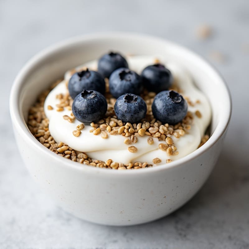 Greek Yogurt with Hemp Seeds and Blueberries