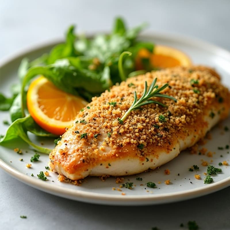 Herb-Crusted Chicken with Citrus Arugula Salad