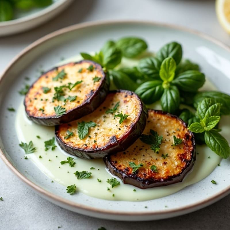 Roasted Japanese Eggplant with Herb Yogurt Sauce