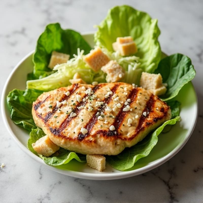 Creamy Caesar Grilled Chicken with Crispy Romaine