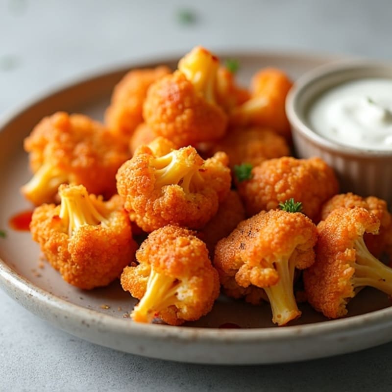 Crispy Buffalo Roasted Cauliflower Bites