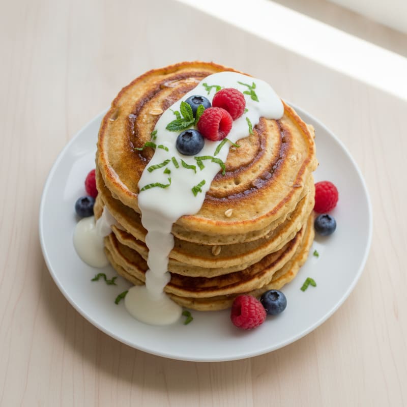 Cottage Cheese Cinnamon Swirl Pancakes