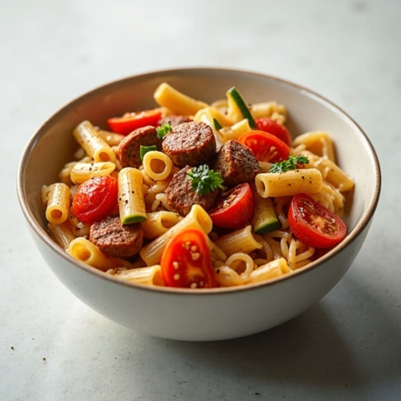 Hearty Lean Sausage and Vegetable Ragu with Whole Wheat Pasta
