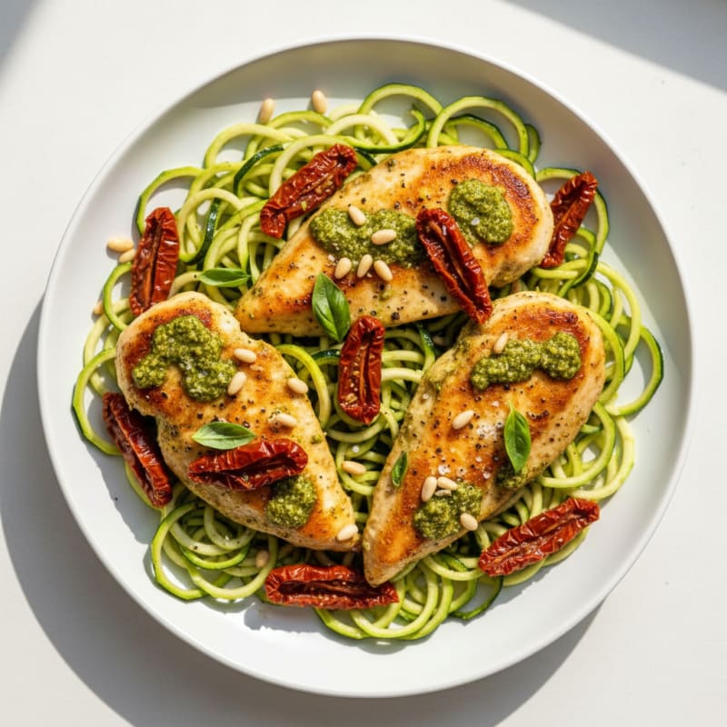 Pesto Chicken with Sun-Dried Tomatoes