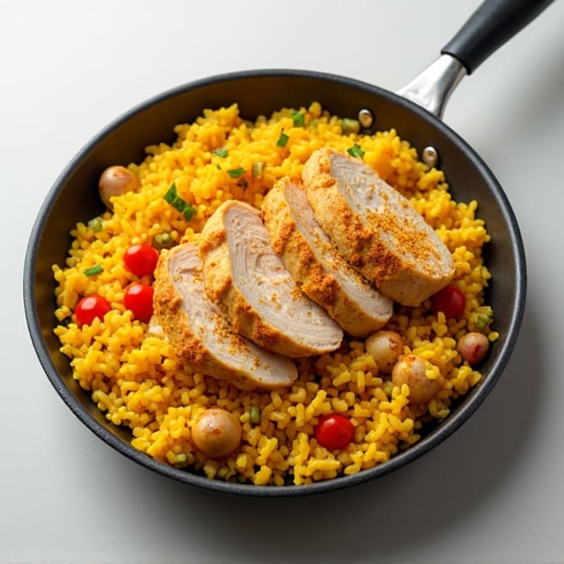 Saffron-Spiced Chicken and Yellow Rice Skillet