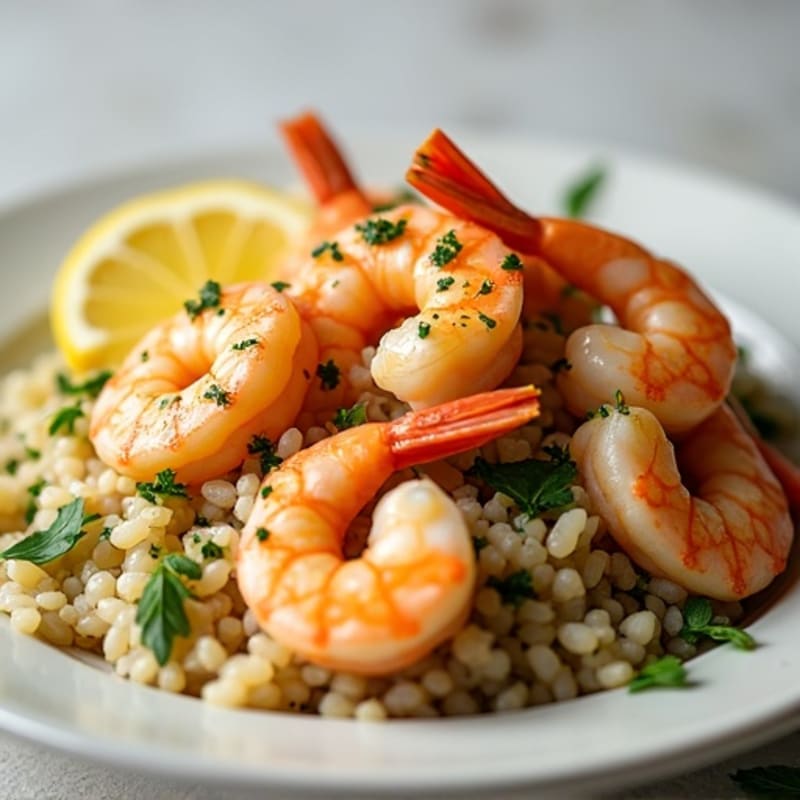 Garlic-Lemon Shrimp with Herb-Scented Rice