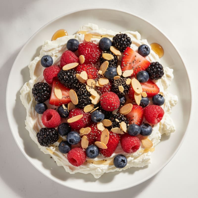 Creamy Vanilla Protein Yogurt with Mixed Berries