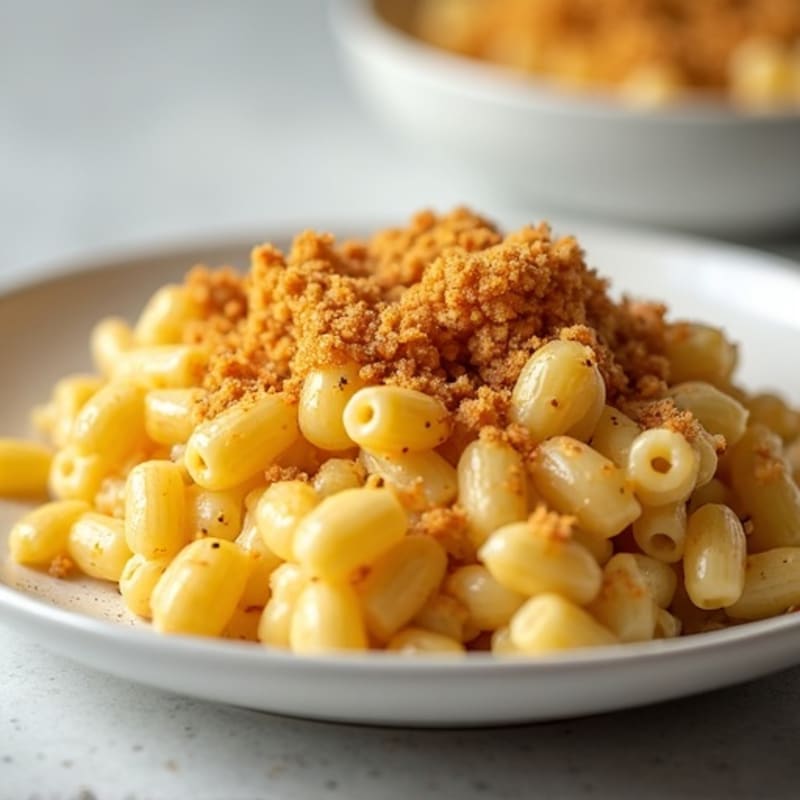 Creamy Cauliflower Mac and Cheese with Crispy Breadcrumb Topping