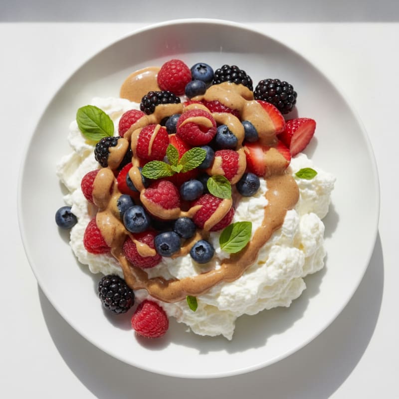 Silky Greek Yogurt Protein Mousse with Mixed Berries