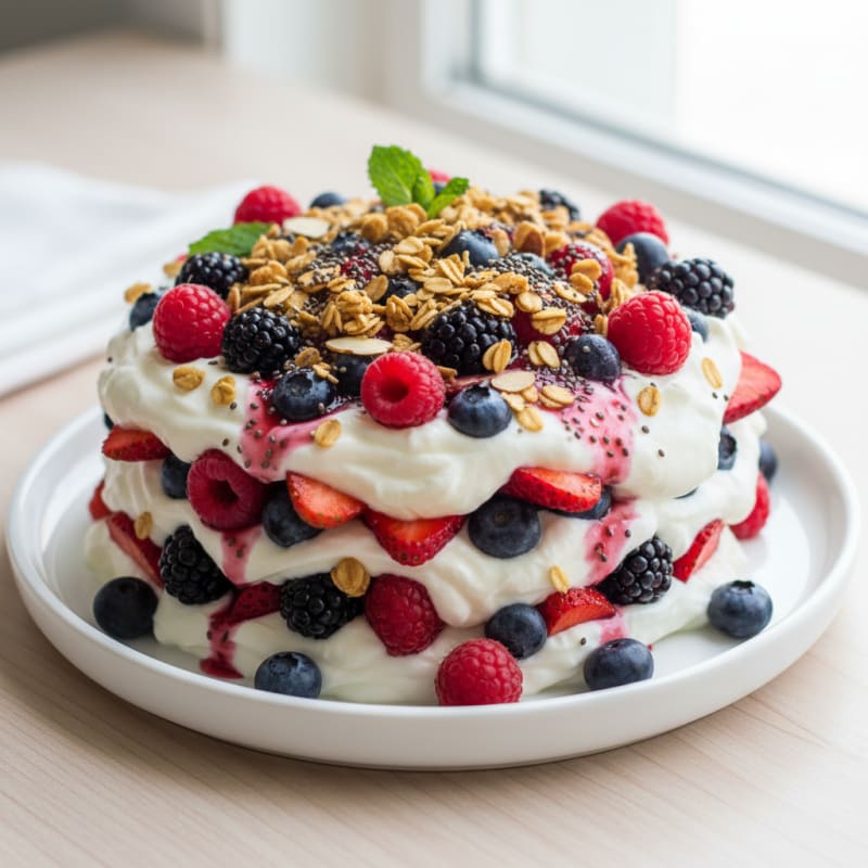 Creamy Greek Yogurt Protein Parfait with Mixed Berries