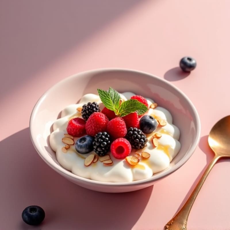 Creamy Greek Yogurt with Fresh Berries and Toasted Almonds