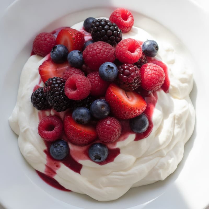 Silky Greek Yogurt Protein Mousse with Mixed Berries