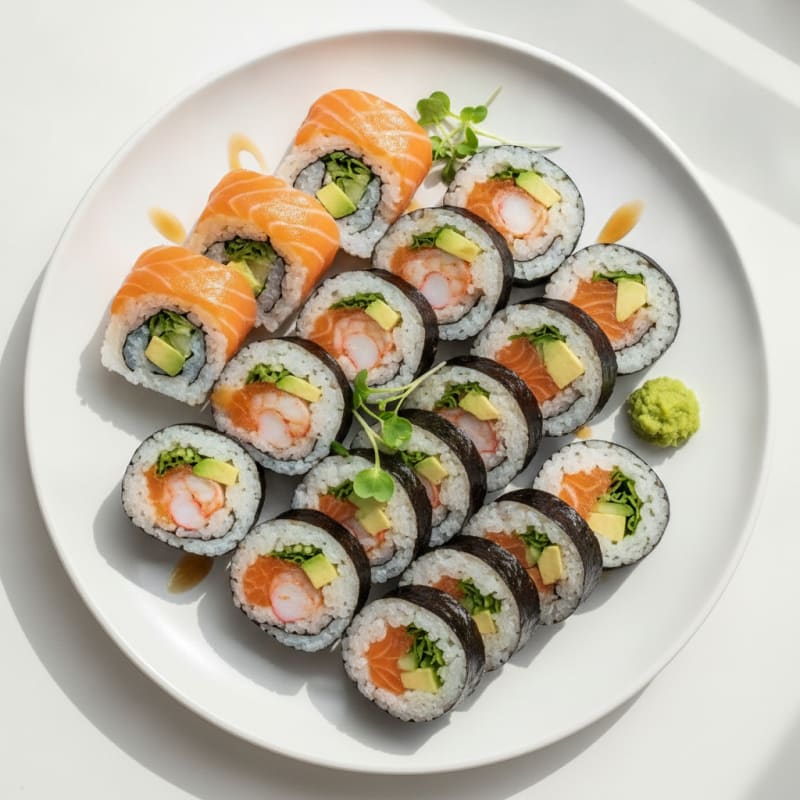 Assorted Fresh Protein-Packed Sushi Rolls
