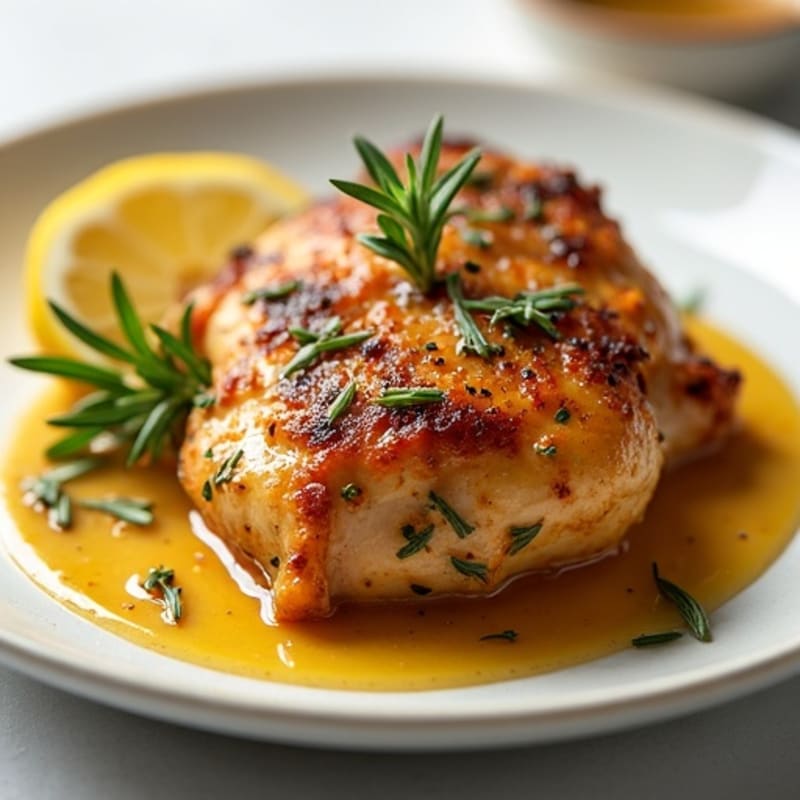 Crispy Herb-Roasted Chicken Thighs with Lemon Garlic Pan Sauce