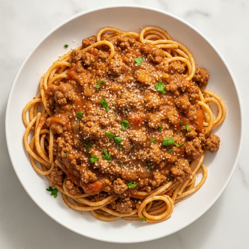 Classic Spaghetti with Rich Meat Sauce