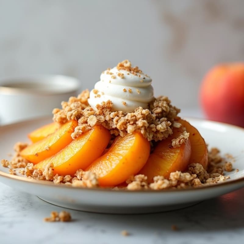 Sweet Baked Peaches with Crispy Oat Topping