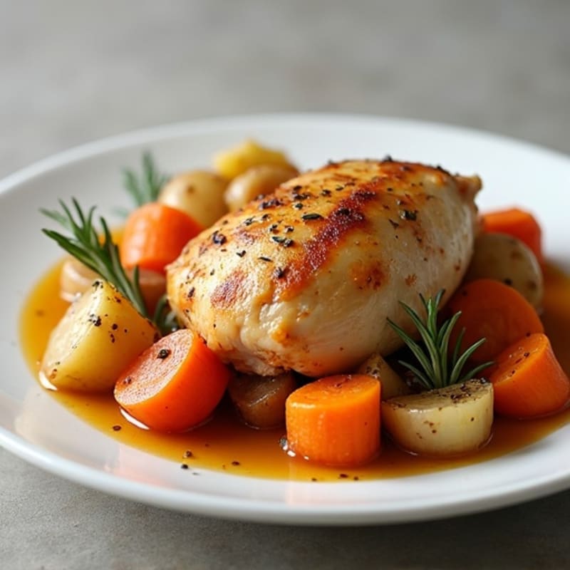 Tender Slow Cooker Herb Chicken with Root Vegetables