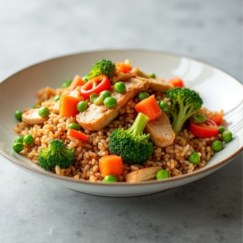Chicken and Crispy Vegetable Brown Rice Stir-Fry