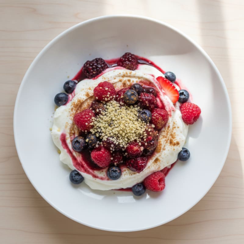 Greek Yogurt Protein Parfait with Mixed Berries