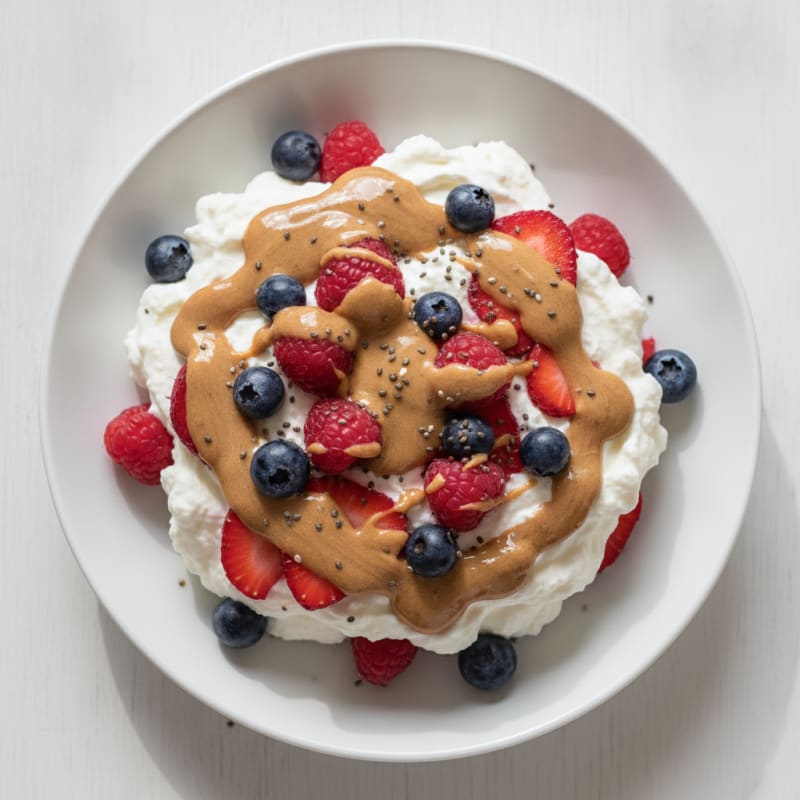 Greek Yogurt Protein Parfait with Mixed Berries and Almond Butter
