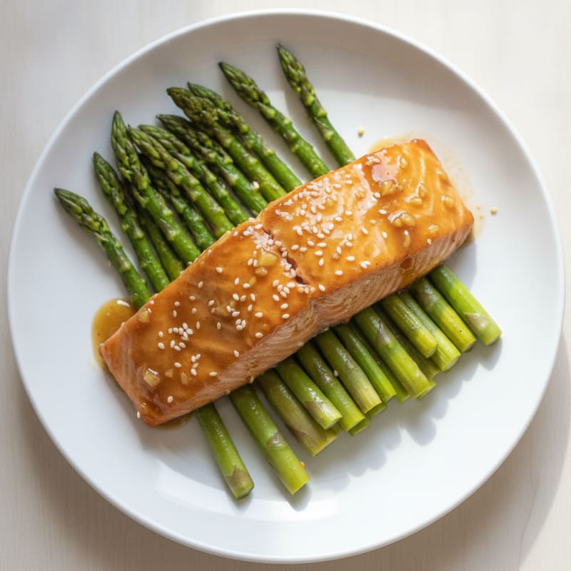 Teriyaki Glazed Salmon with Roasted Asparagus