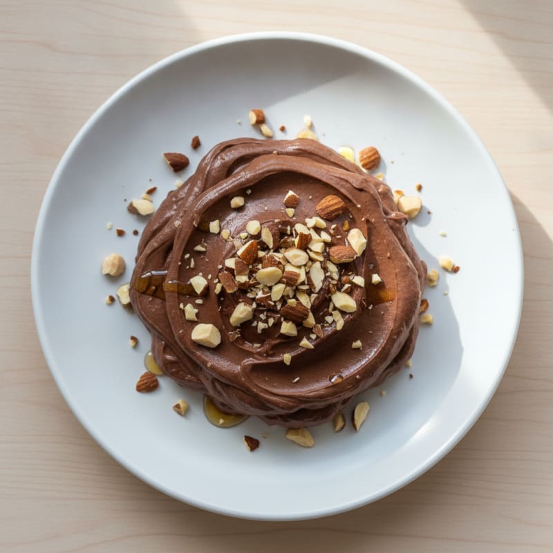 Silky Chocolate Protein Pudding with Salted Almonds
