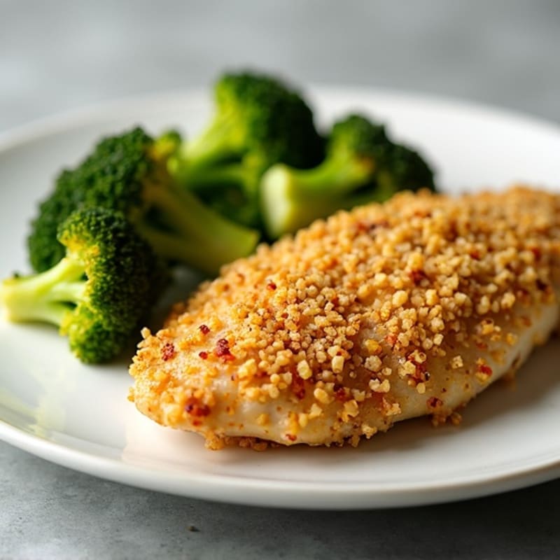Crispy Quinoa-Crusted Chicken with Roasted Broccoli