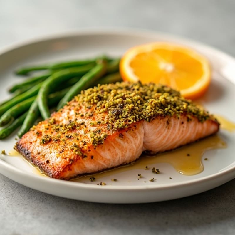 Crispy Pistachio-Crusted Salmon with Citrus-Ginger Glaze