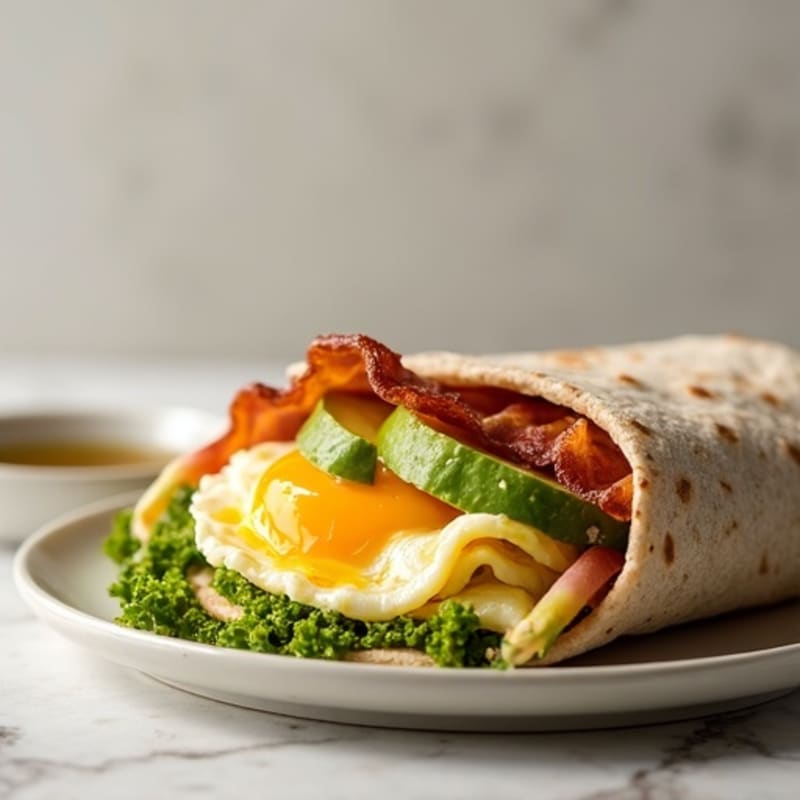 Crispy Turkey Bacon and Egg White Wrap