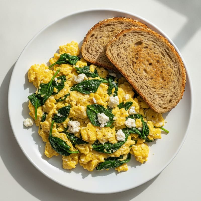 High-Protein Spinach and Feta Scramble