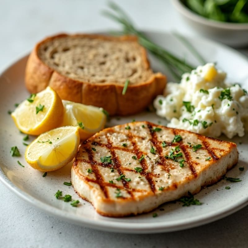 Grilled Tuna Steak with Herb Potato Salad