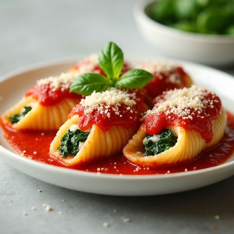 Healthy Baked Spinach & Ricotta Stuffed Shells