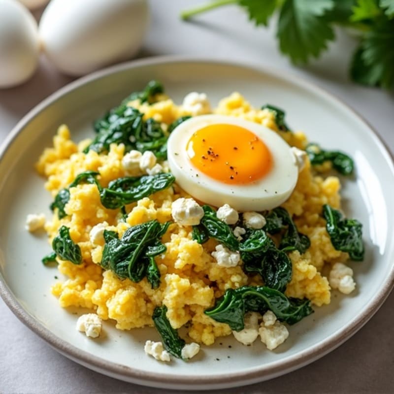 Protein-Rich Scrambled Eggs with Sautéed Greens