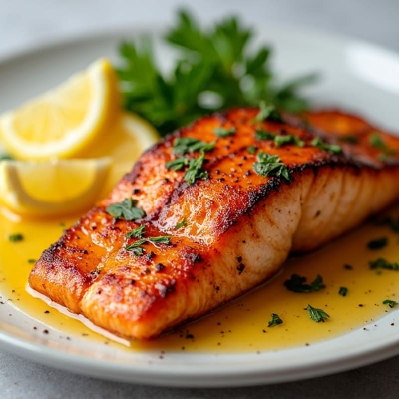 Blackened Cajun Salmon with Lemon Butter Sauce