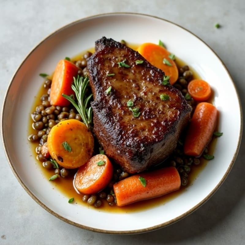 Slow-Braised Short Ribs with Roasted Root Vegetables