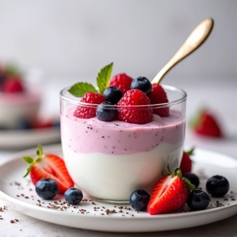 Silky Greek Yogurt Protein Mousse with Berries