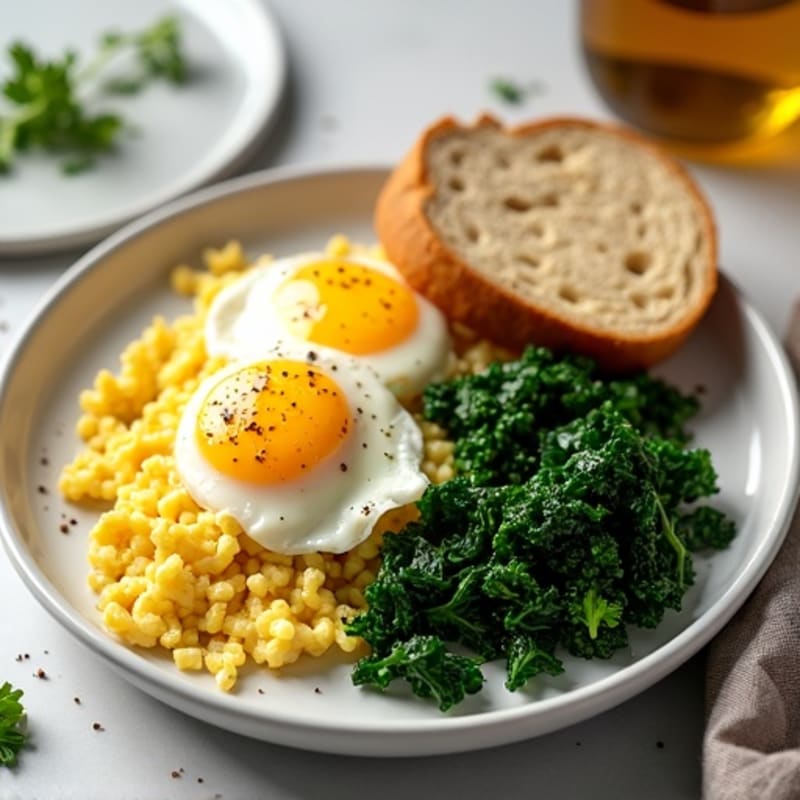 Protein-Packed Scrambled Eggs with Sautéed Greens
