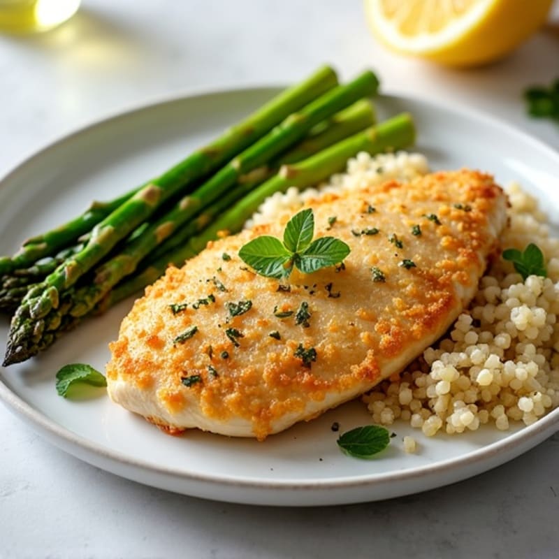 Crispy Lemon-Herb Chicken with Roasted Asparagus