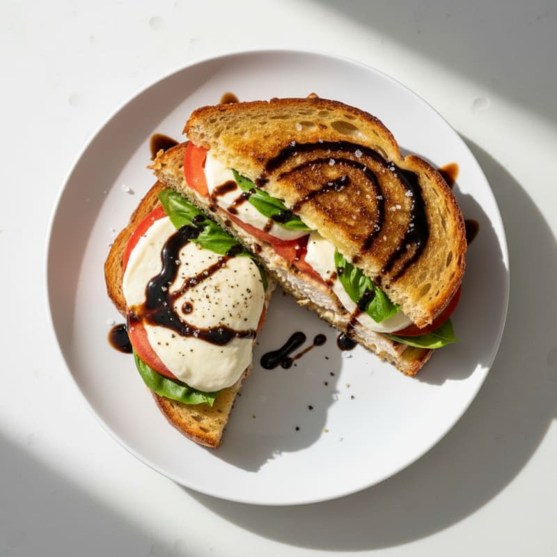 Golden Balsamic Caprese Grilled Sandwich
